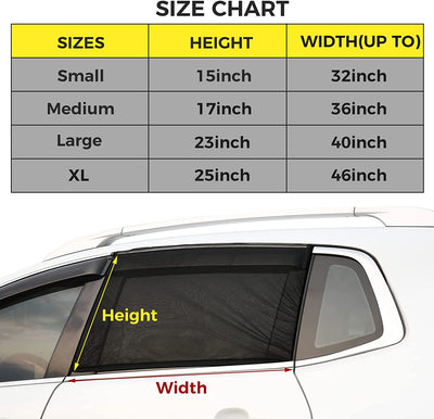 2 Pcs Car Window Shades for Baby Sun Shade, 40"x23" Stretchable and Breathable