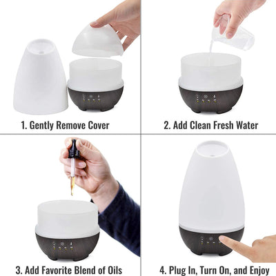 Essential Oil Diffuser, Cool Mist Humidifier and Aromatherapy Diffuser & Changing LED Light Colors