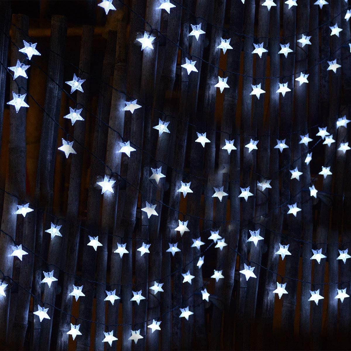  Solar Powered Fairy Lights,Cool White Waterproof Solar Patio Umbrella Summer Lights, 30ft 50 LED Solar String Lights for Christmas Garden Yard Decoration