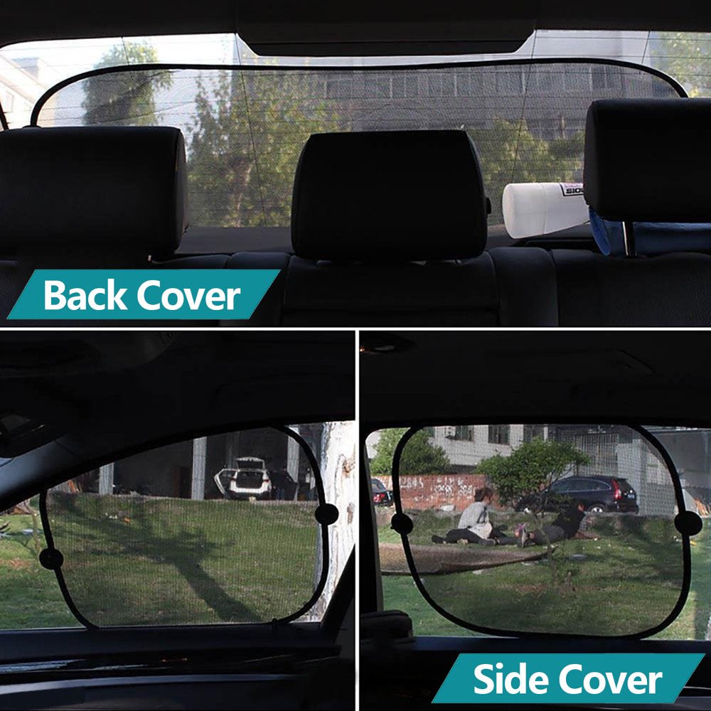 Set of 5 Car Sun Shades for Windows - Fits Most of Vehicles