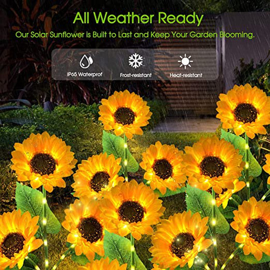 Solar Sunflower Lights, LED Garden Solar Lights, Outdoor for Patio Lawn Garden Yard Pathway Decoration Christmas Decoration Parties