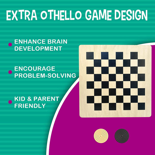 Upgraded Wooden Geoboard with Othello Board Game - Educational Montessori Toys Wooden Geoboards with Rubber Bands and Pattern Cards, Math Manipulative Material STEM Puzzle Brain Teaser Gift for Kid