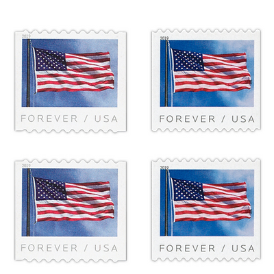 USPS FOREVER® STAMPS US Flag, Coil of 100 Postage Stamps (2019)