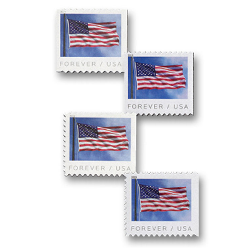 USPS FOREVER® STAMPS US Flag, Coil of 100 Postage Stamps (2019 ...