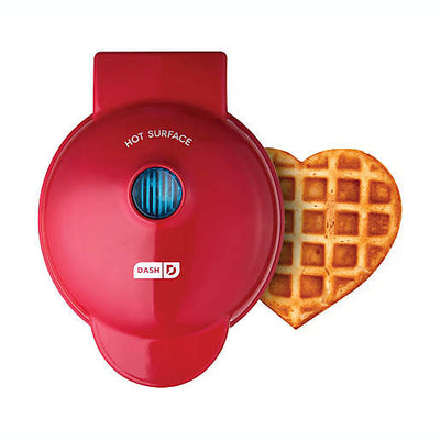 Heart Mini Waffle Maker in Red