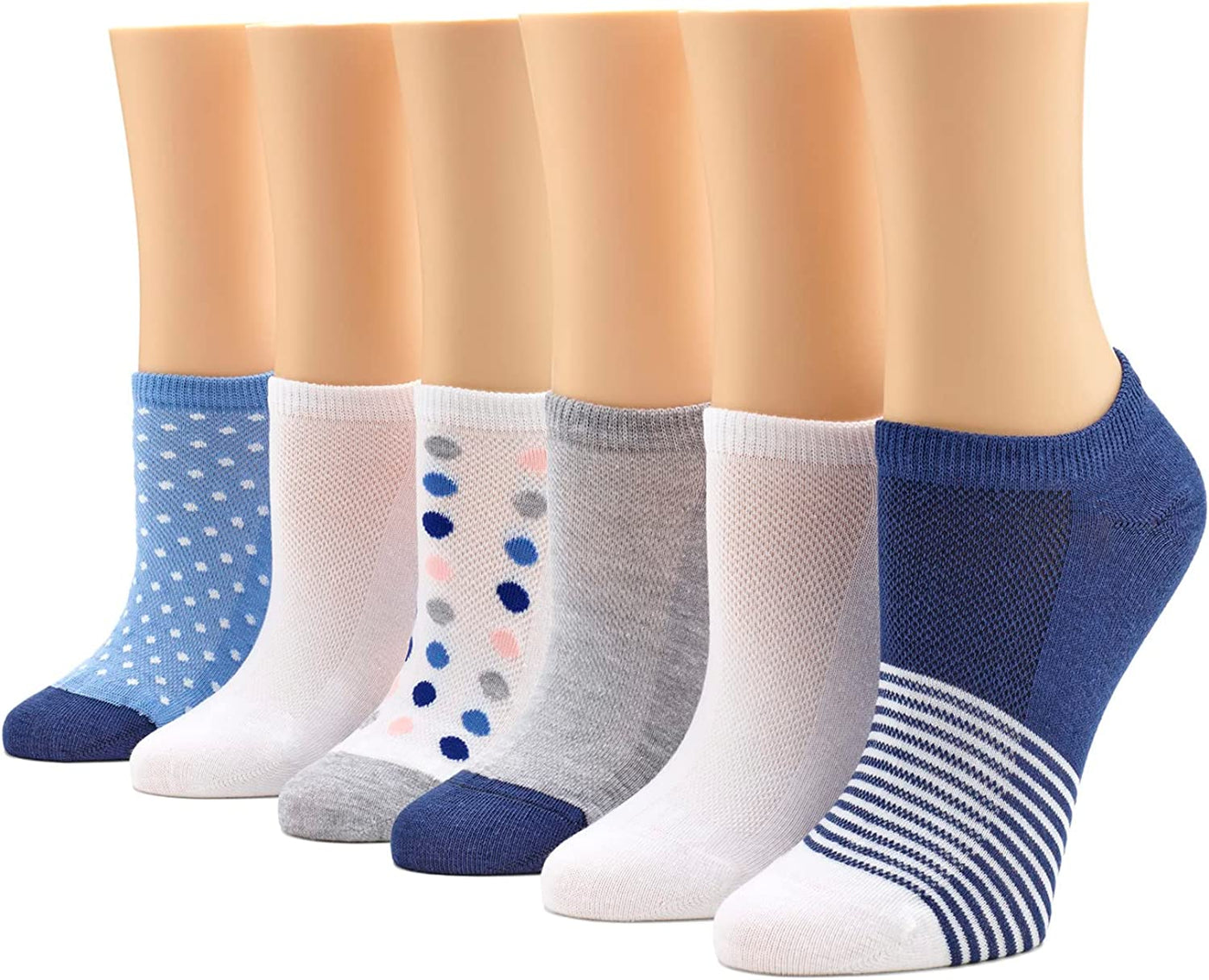  6 Pair Pack womens No Show Sock