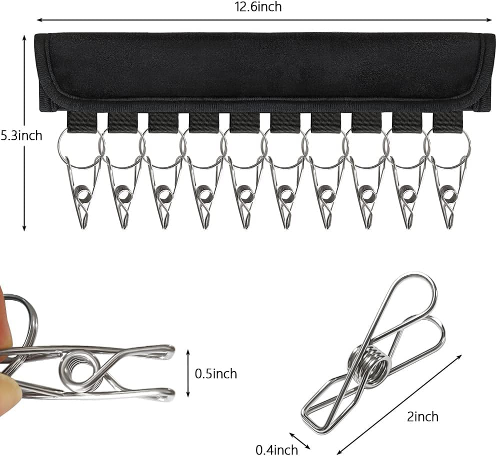 TOPMEET Hat Organizer for Baseball Caps Storage,10 Stainless Steel Clips Holder for Hanger, Cap Rack/Hat Shelf Fit Room Closet,Door,Wall - 1 Pack