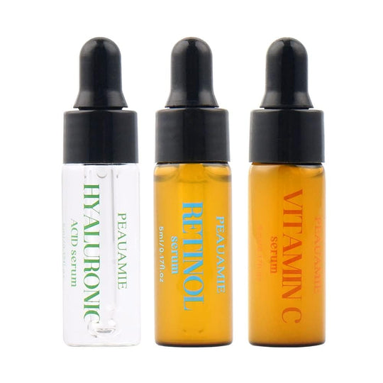  Face Serum Set Vitamin C Serum,Hyaluronic Acid Serum,Retinol Serum for Dark Spots, Fine Lines and Wrinkles(5ml/3 pack)