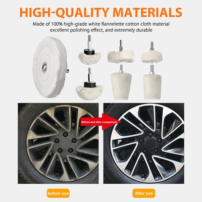 7Pcs Car Polishing Buffing Pads, Aluminum Alloy, Stainless Steel, Mop, or  Wheel Drill Kit