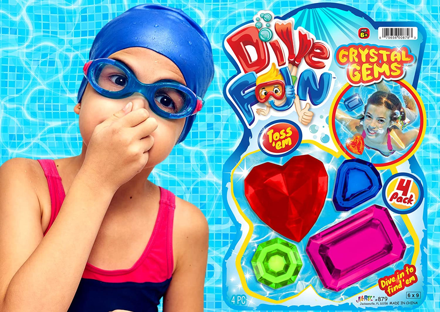 Dive Fun Crystal Gems Diving Toys (1 Pack 4 Gems)