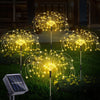 Outdoor Solar Lights,Solar Firework Light, 4 Pack Solar Garden Lights with 120 LED Stake Starburst Lights 8 Modes Patio Fairy Lights for Pathway Lawn Backyard Decoration(Warm White)