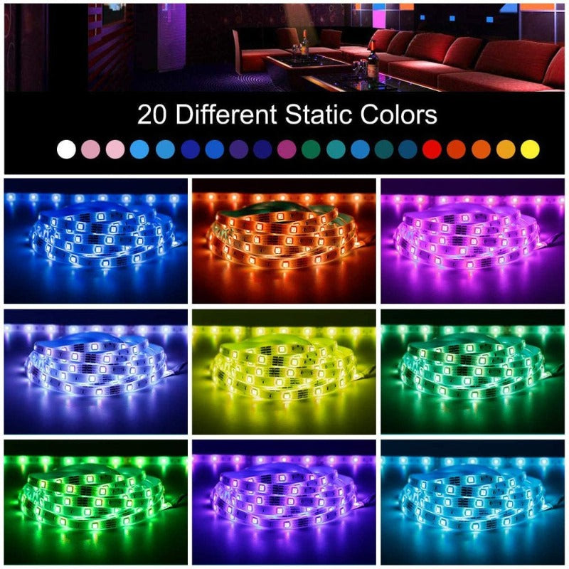 16.4Ft  LED Light Strip, 5M RGB Color Changing 3528 300 LEDs with 44 Keys IR Remote