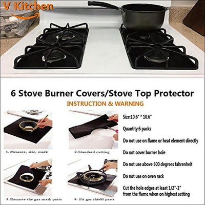  Gas Range Stove Burner Covers - 6 Pack