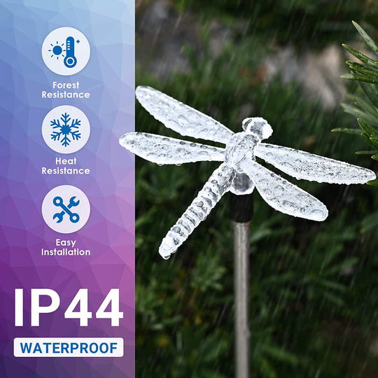 ,3 Pack Solar Butterfly Lights Outdoor, Multi-Color Changing Solar Garden Decorations, LED Solar Light Stakes, Solar Yard Lights for Patio, Lawn & Garden, Solar Bird Lights…