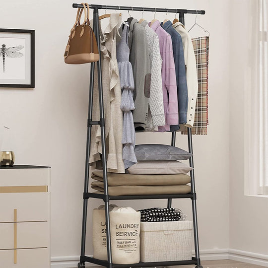  2 Tier Clothes Rack on Wheels