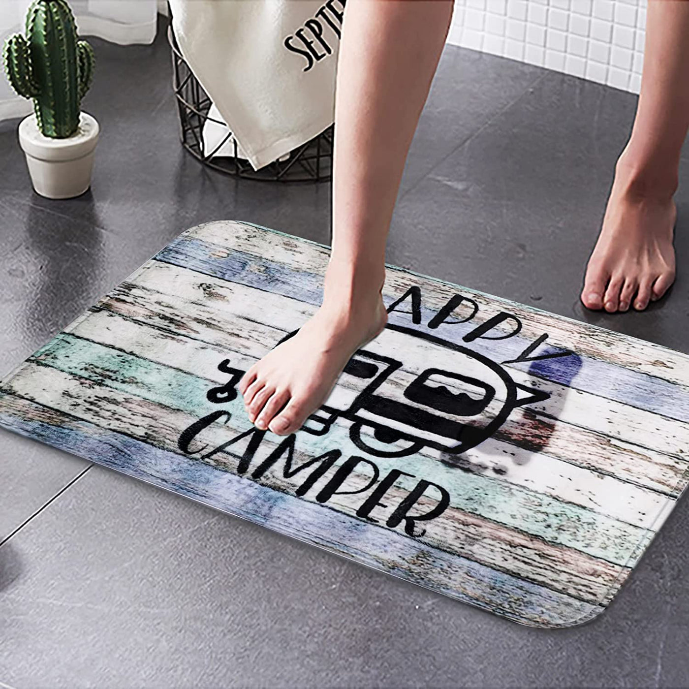 16x24 inches Happy Camper Non-Slip Doormat