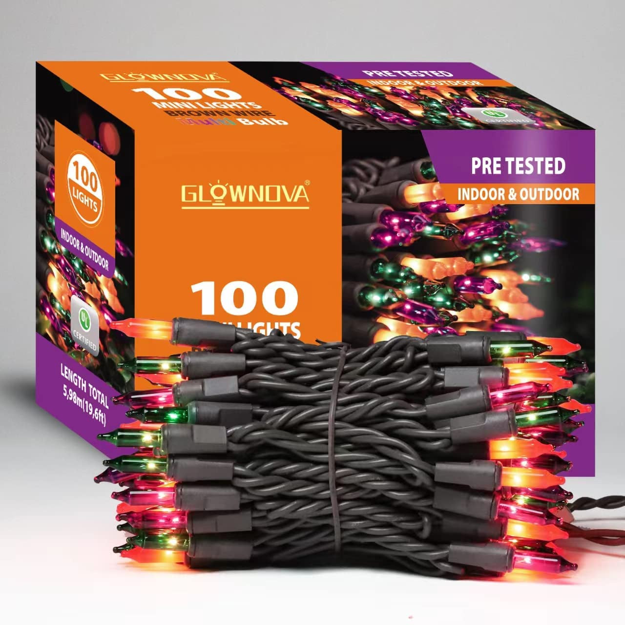  Patriotic String Lights, 100 Count 19.6 FT July 4th Mini White Wire Fairy Lights, 120V UL Certified Connectable Incandescent Independence Day