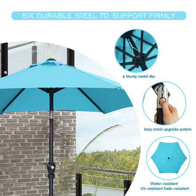 7.5FT Patio Umbrella with Push Button Tilt and Crank