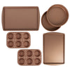 6-Piece Copper Nonstick Bakeware Set with Muffin Pans, Cake Pans & Cookie Sheets