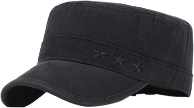 Men's Cotton Flat Top Peaked Baseball Twill Army Military Corps Hat Cap Visor