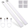 2 Pack LED Under Cabinet Lights -16inches each - 67 LEDs, 1500mAh Rechargeable Battery, Magnetic