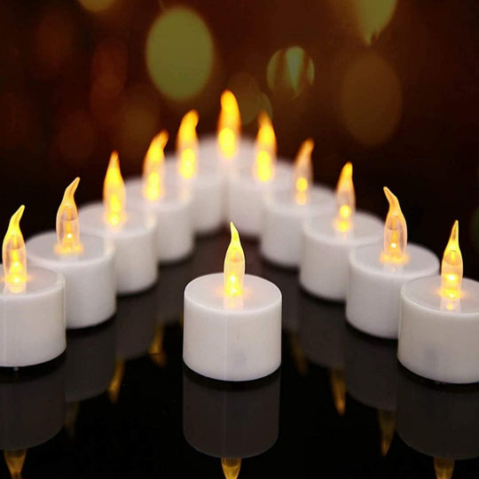 24-Pack Tea Lights Candles Flameless LED Flickering Lights