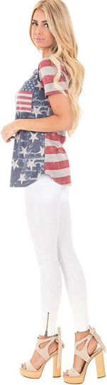 Women's Casual American Flag T Shirt 4th of July Short Sleeve Tee USA Patriotic Summer Blouse Tops…