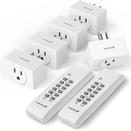 Wireless Remote Control Electrical Outlet Switch (5 Pack + 2 Remotes)