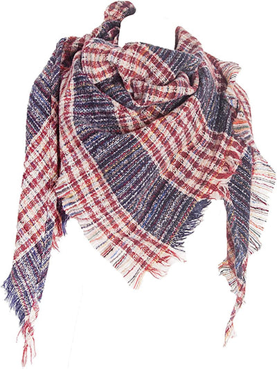 Women's Warm Scarf Triangle Plaid Shawl