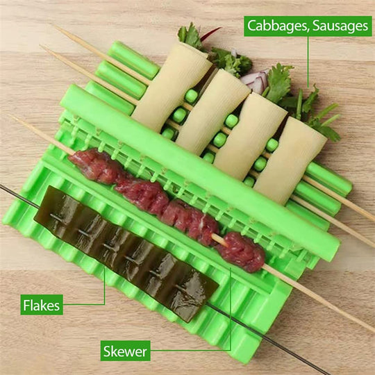  Barbecue Meat Skewer Machine BBQ Meat String Device Quick Portable Meat Skewer Box Easy Skewer Tools Kebab Maker BBQ Gadget