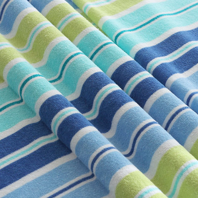 Velour Beach Towel, Midistripe, Blue, 28X60