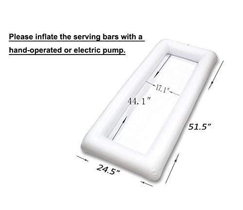 2 Pack: Inflatable Cold Food and Drink Serving Tray with Drain Plug