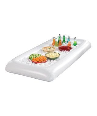 2 Pack: Inflatable Cold Food and Drink Serving Tray with Drain Plug