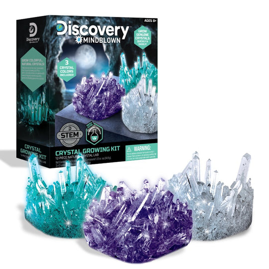 Discovery™ #Mindblown 12-Piece Natural Crystal Growing Science Kit, for Kids & Teens