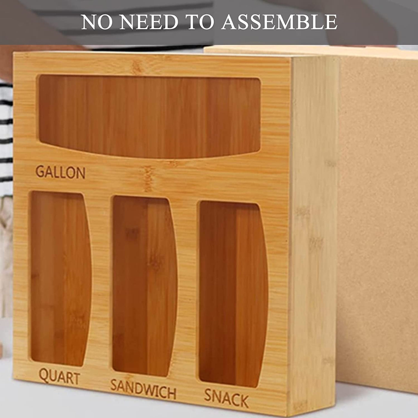 Bamboo Ziplock Bag Storage Organizer