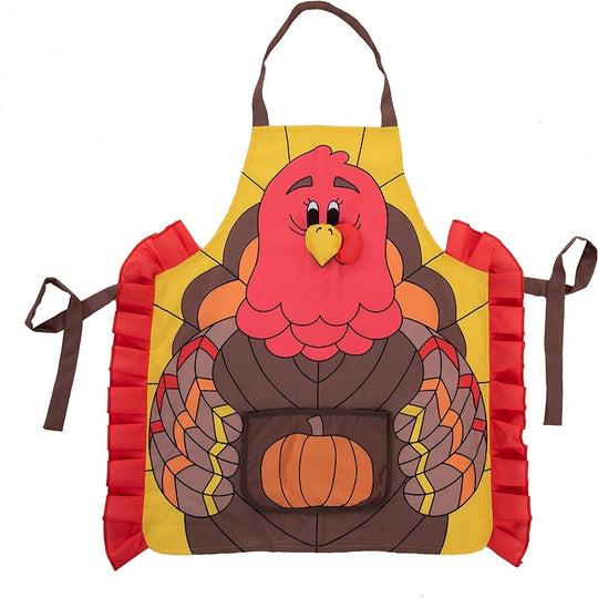 4 Pc Set of Thanksgiving Kitchen Linens- Apron, Oven Mitts and Pot Holder