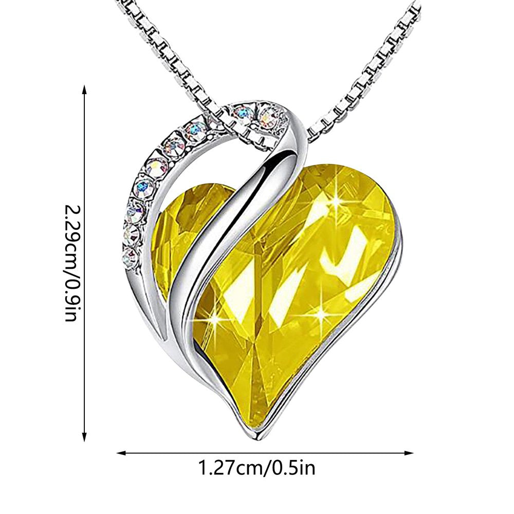 Birthstone Crystal Heart Pendant & Necklace