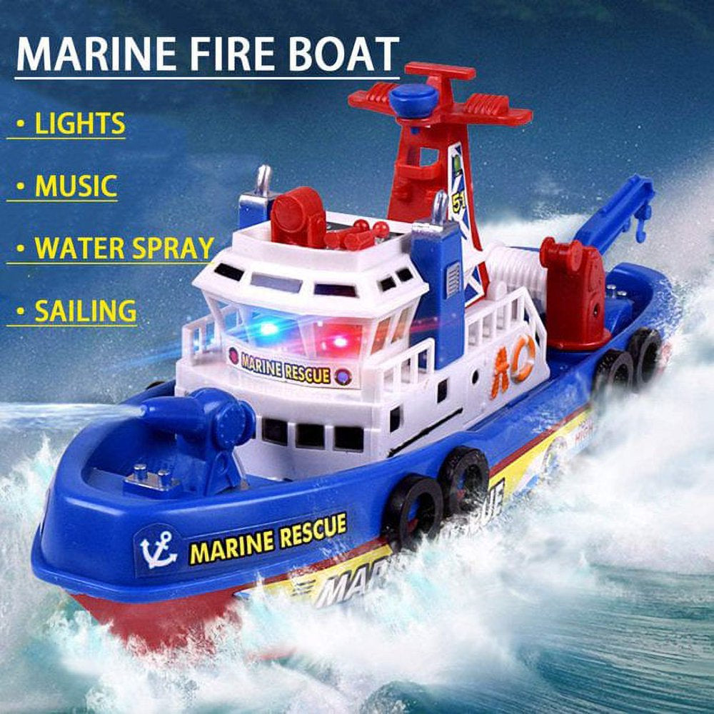 Light Up Pool & Bathtub Toy Boats with Water Sprinkler