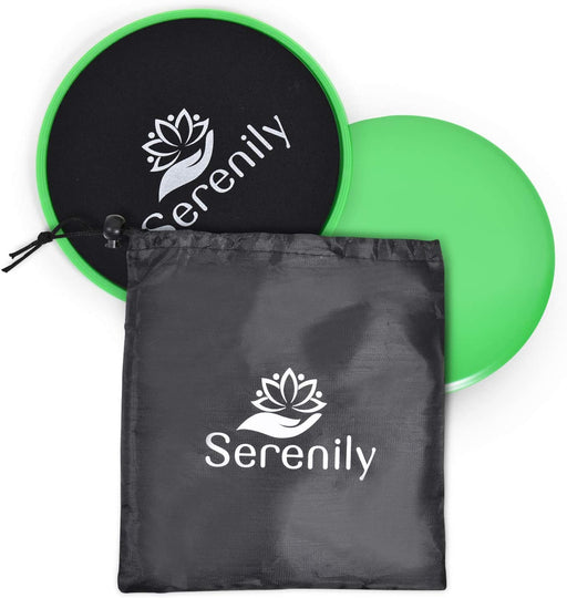 Serenily Sliders for Working Out - Core Exercise Sliders, 2 Dual Sided Gliding Discs For All Floors With Carry Bag & Workout Guide. Abs & Full-Body Fitness Equipment - Compact Slider Set For Home Gym
