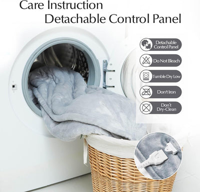 Cozy & Soft Heated Blanket - Electric Heating Blanket - Automatic Safety System - 6 Heating Levels & 4 Hours Auto-Off