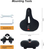  Comfortable Bike Seat for Men Women - Wide Bike Saddle with Dual Shock-Absorbing Balls, Waterproof and Anti-Slip Hollow Foam Bicycle Seat Universal Fit for Indoor/Outdoor Bikes