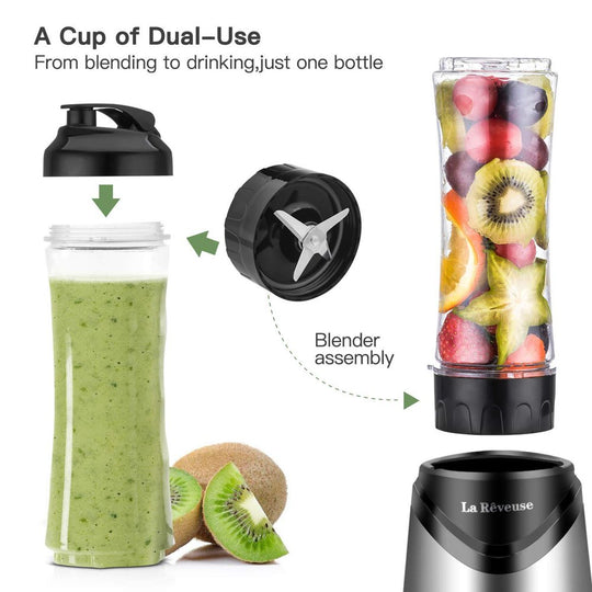 Smoothies Blender Personal Size 300 Watts with 18 Oz (Silver)