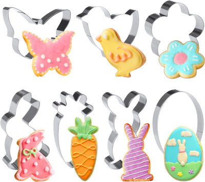 7 Pcs Stainless Steel Bunny Cookie Cutters