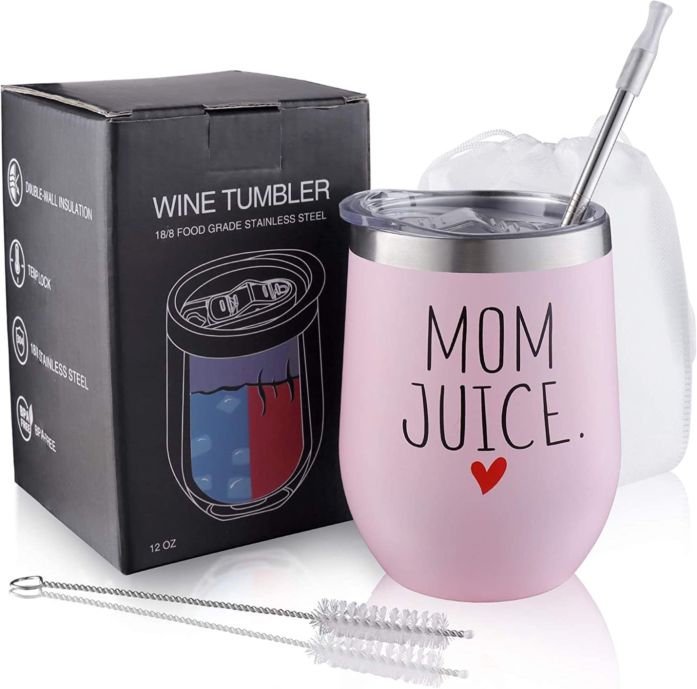  12oz Insulated Wine Tumbler with Lid