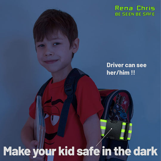 Reflective Running Gear, 3Pcs Reflective Gear for Body, Wrist, Leg, Adjustable Shoulder Strap with Carabiner, Safety Reflector Tape Straps, Large Reflective Surface Area, Suitable for Night Running