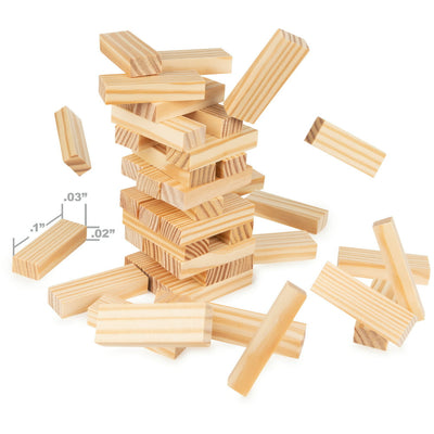 Jumbling Tower Party Game with 48 Wood Blocks, for Families and Kids Ages 8 and Up