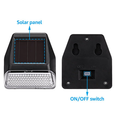 6 Pack Dusk-To-Dawn LED Solar Fence Lights for Pathway, 4000K Cool White, Black