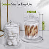 6 Pack Clear Plastic Apothecary Jar Set for Bathroom Canister Storage Organization
