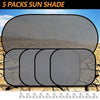 Set of 5 Car Sun Shades for Windows - Fits Most of Vehicles