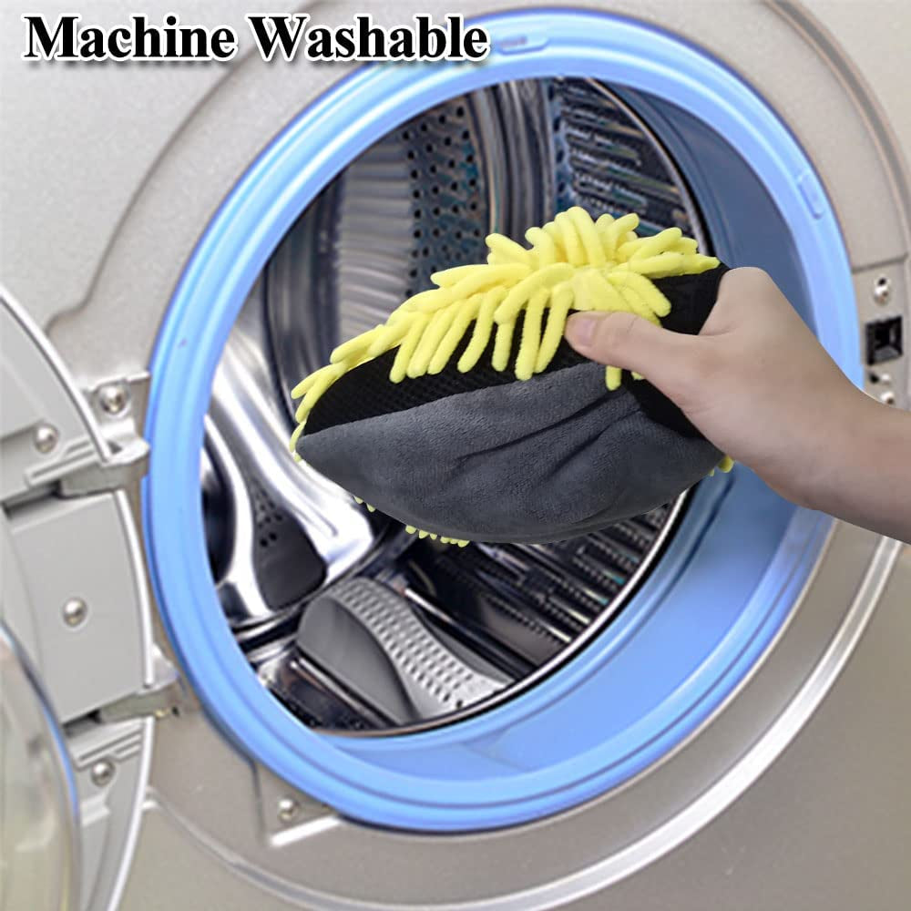 3-Pack Car Wash Mitt, Microfiber Chenille Washing Gloves, Auto Clean Mitt
